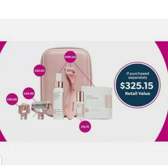 39 NWT 329.00 GLO PRO MICRO NEEDLING SET PINK - Picture 5 of 12